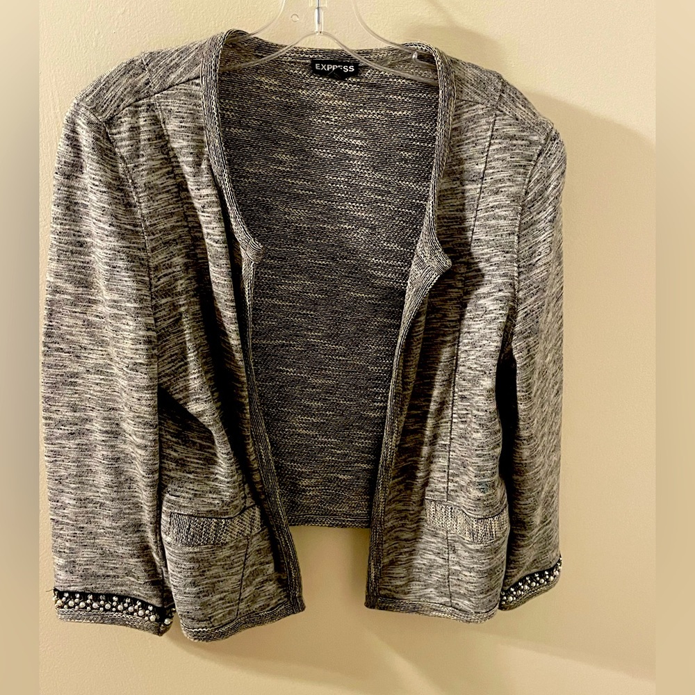 Grey Jeweled sleeve jacket!